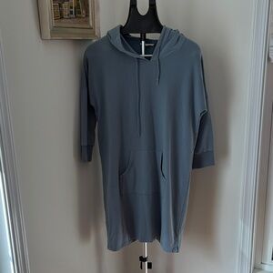 Synergy Organic Clothing Blue Hooded Pajama Dress